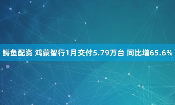 鳄鱼配资 鸿蒙智行1月交付5.79万台 同比增65.6%