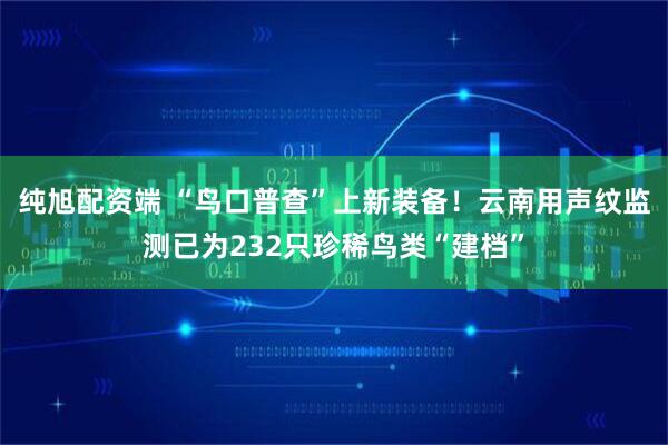 纯旭配资端 “鸟口普查”上新装备!云南用声纹监测已为232只珍稀鸟类“建档”
